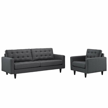 EAST END IMPORTS Empress Armchair and Sofa Set of 2- Gray EEI-1313-DOR